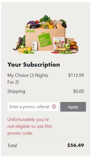 My food bag promo code 2016 new arrivals